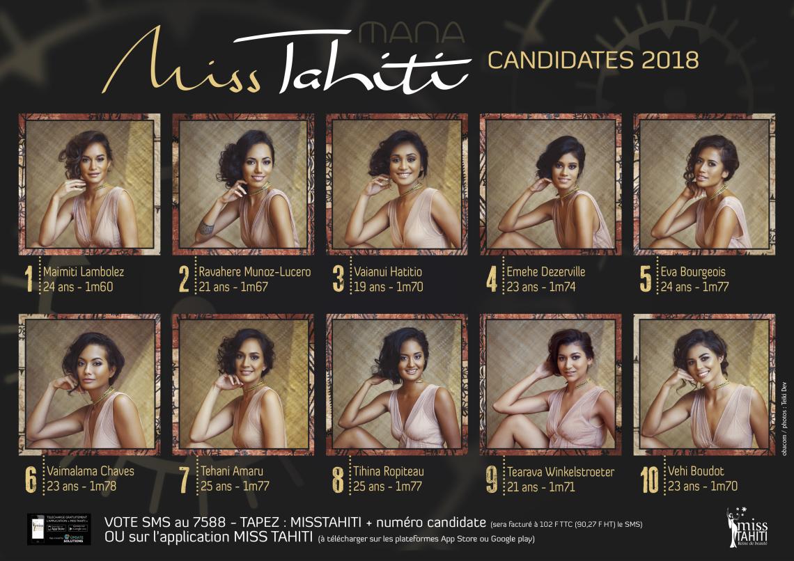Candidates Miss Tahiti 2018
