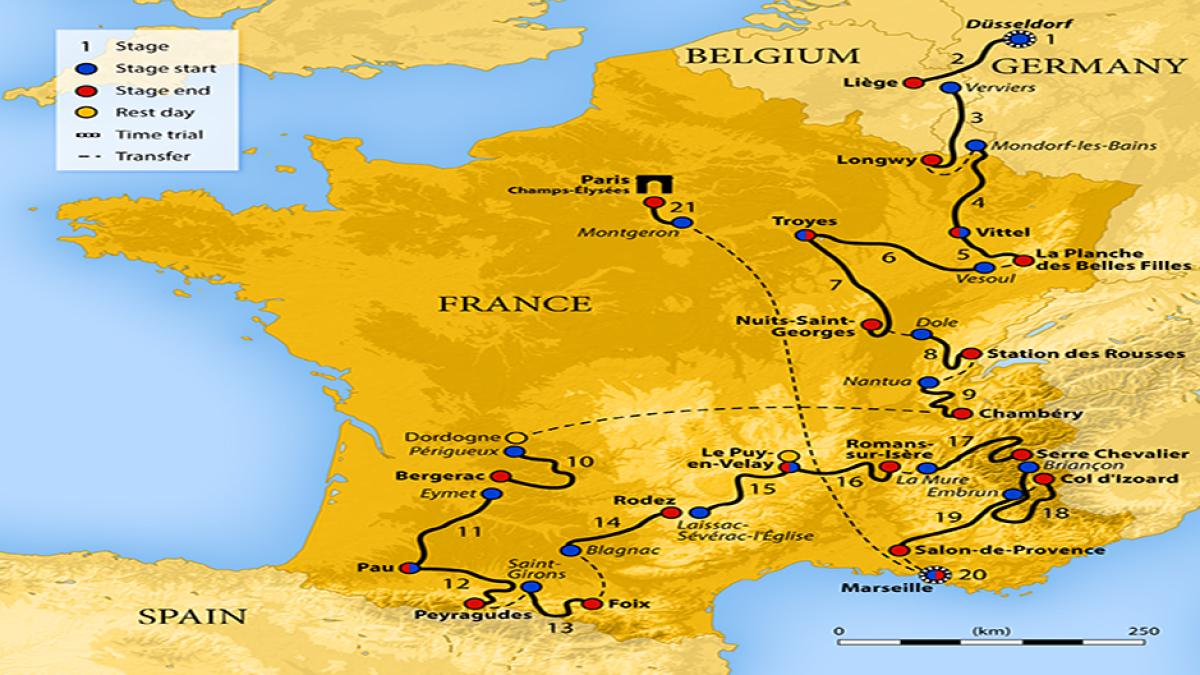 Carte Tour de France 2017