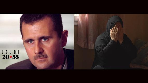 Bachar El Assad et une femme en larmes