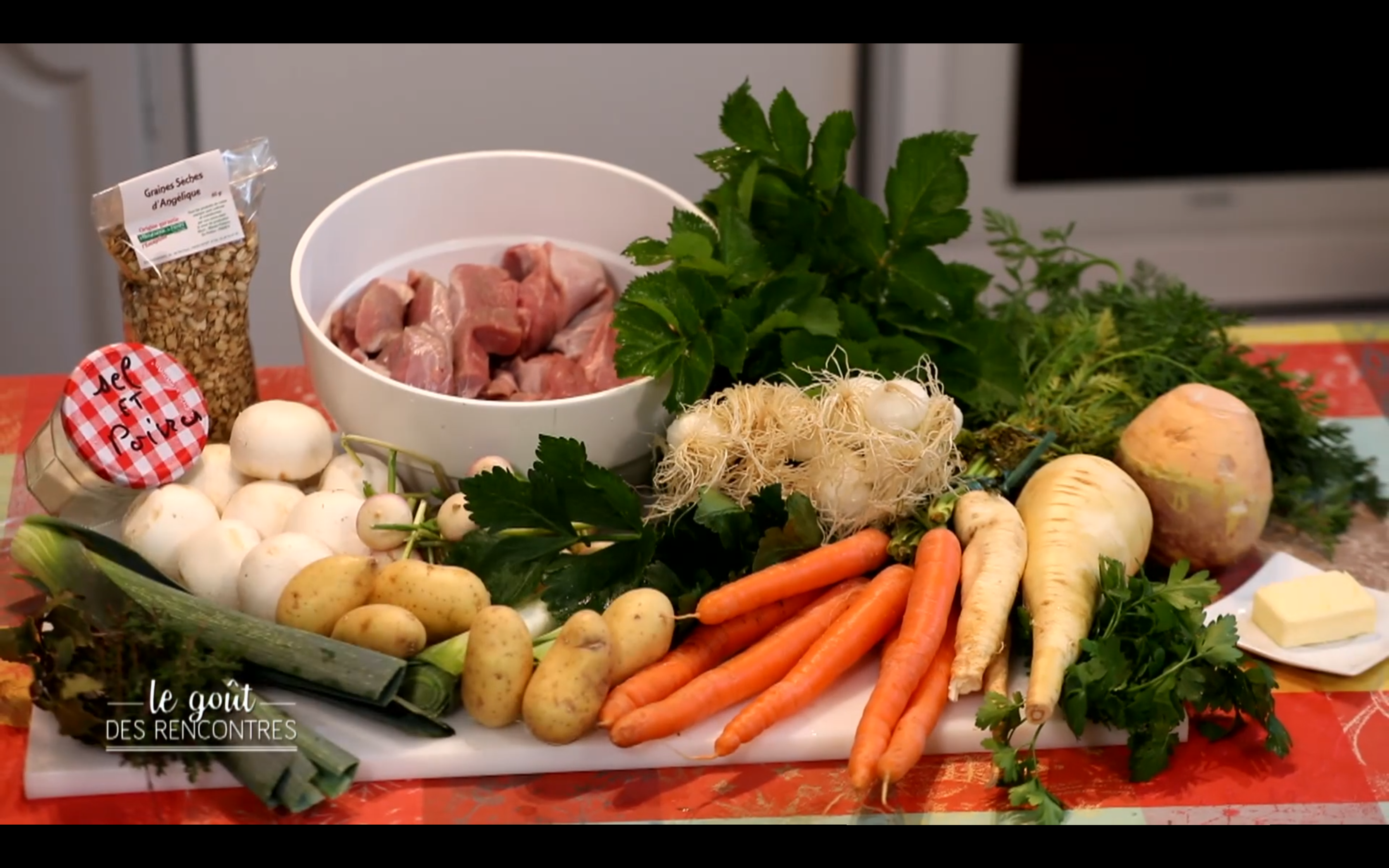 Les ingrédients de la blanquette de veau à l'angélique de Niort 