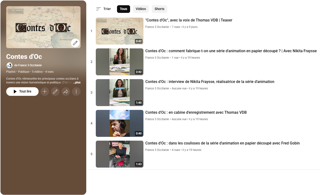 Playlist YouTube Contes d'Oc 