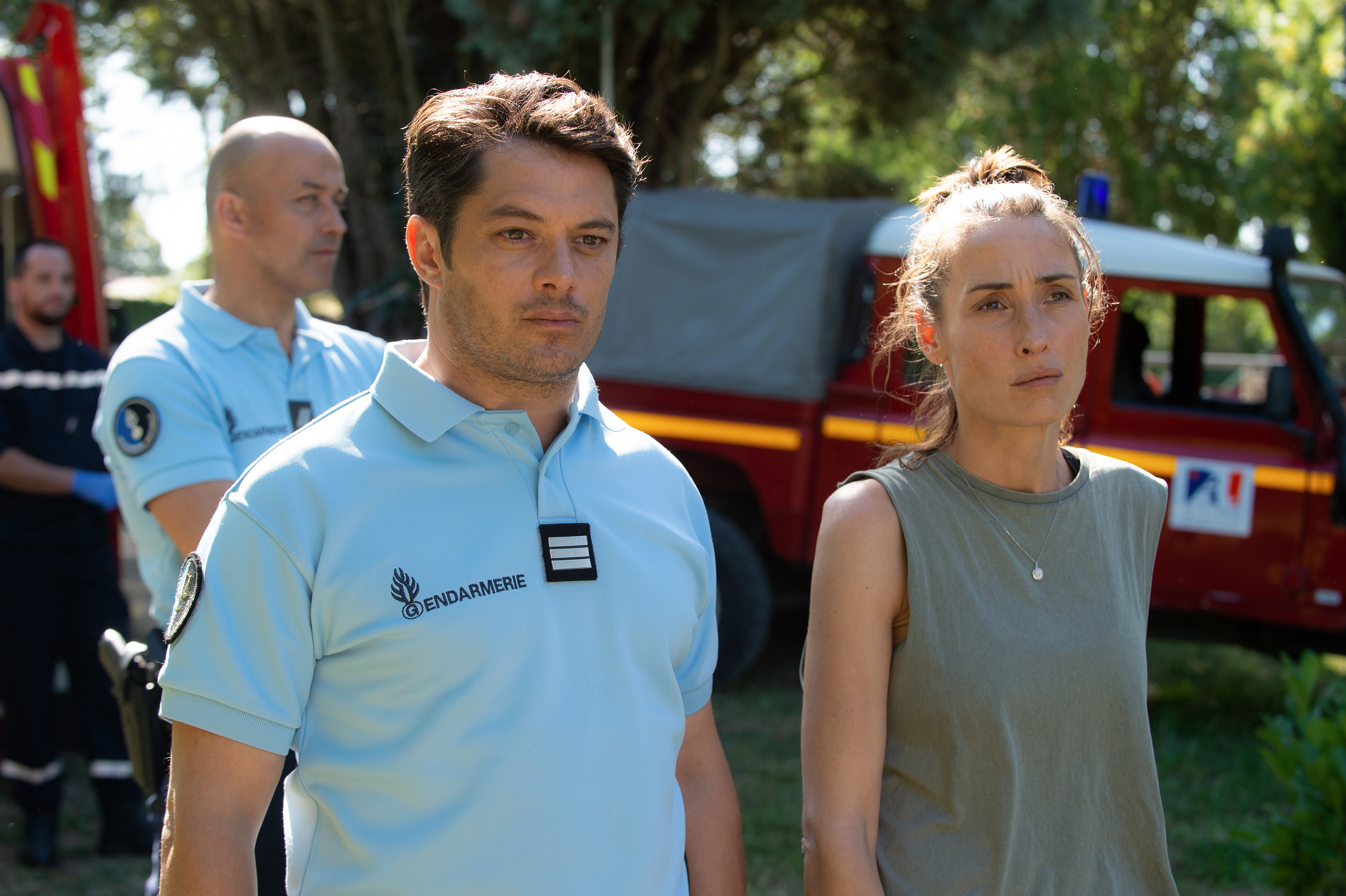 Avec Annelise Hesme (Izia Moreno) et Aurélien Wiik (Maxime Fabre).