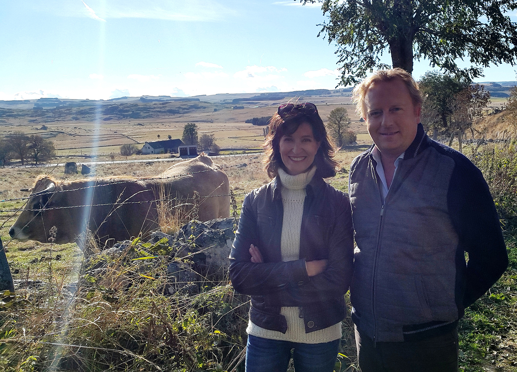 Anne-Sophie Mandrou et Fabrice Goll dans l'Aubrac 2016