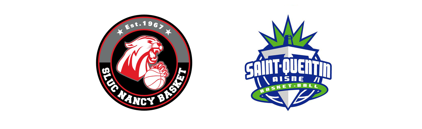 Bandeau logos Sluc Nancy Basket et Saint-Quentin Basket Ball