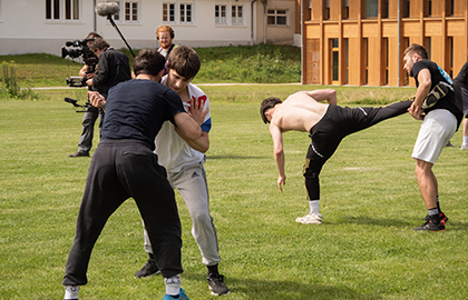 Entrainement de lutte au CREPS