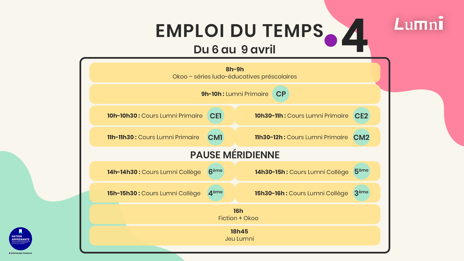 Emploi du temps