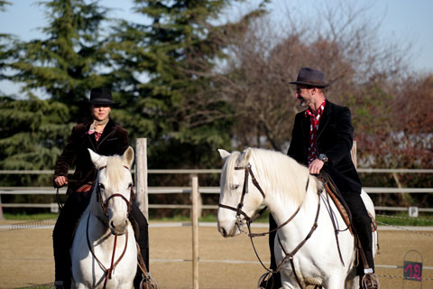 Franck et Lilie Granie à cheval