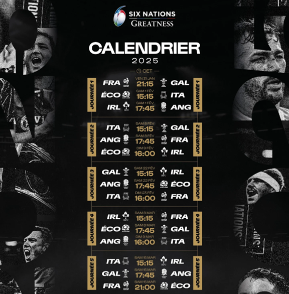 Calendrier Six NAtions