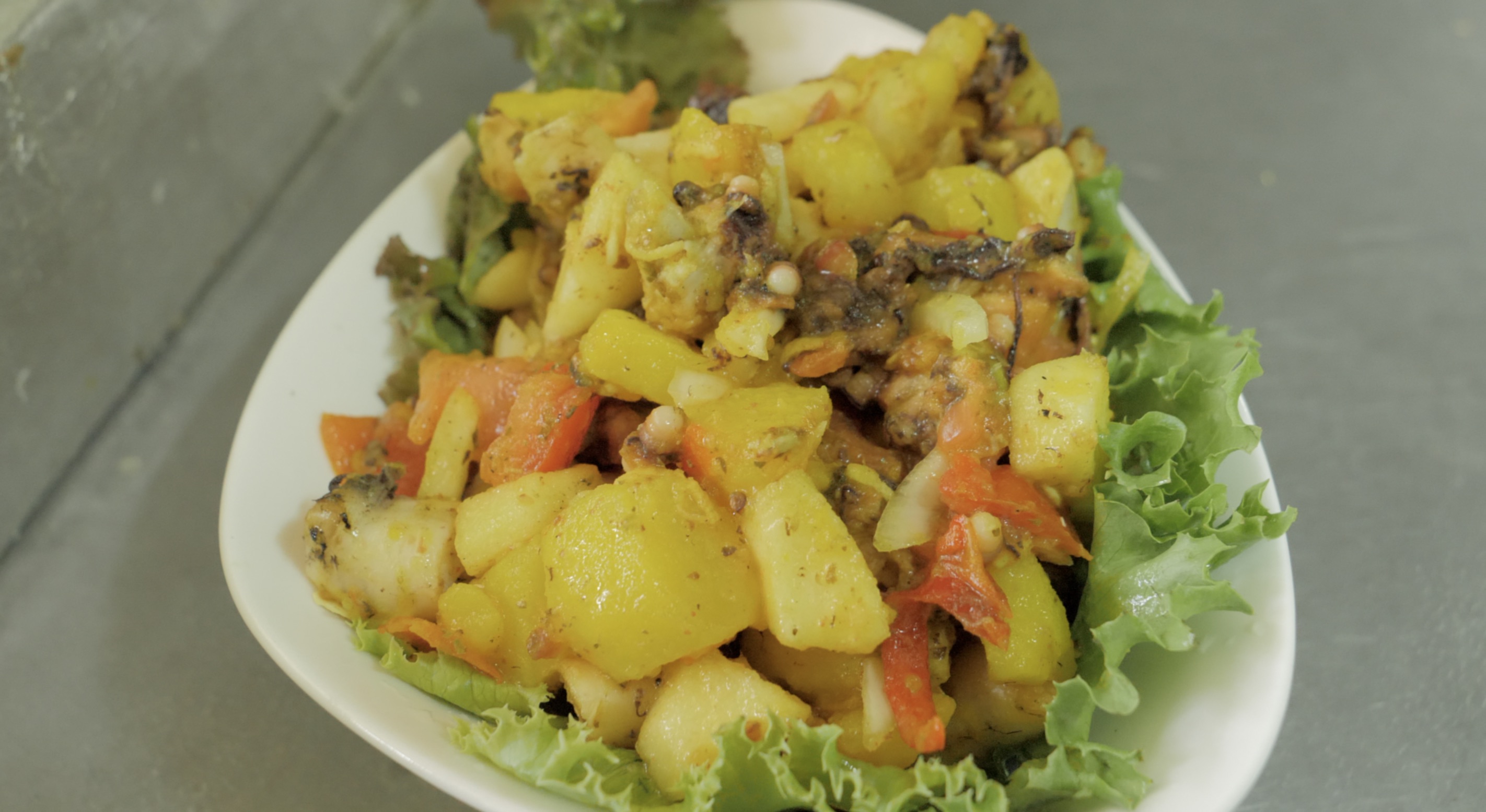 Plat au poulpe