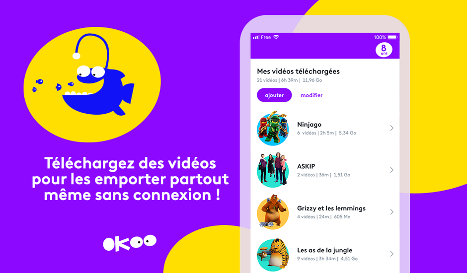 Téléchargement de l'offre Okoo pour visionnage hors connexion 