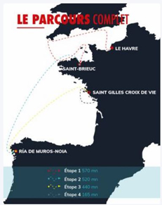 Parcours la solitaire Urgo le Figaro