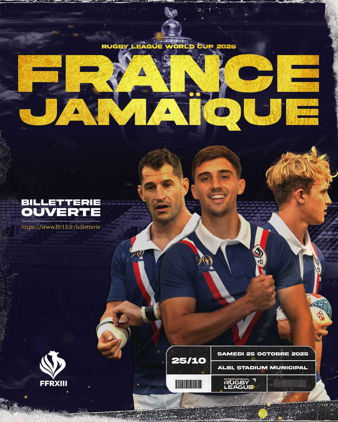 France-Jamaïque_FFR XIII - Fédération Française de Rugby à XIII_Coupe du Monde 2026