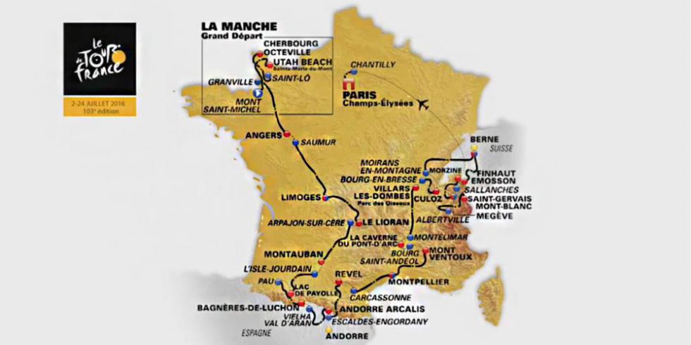 Tour de France de France 2016 : carte du parcours © Francetv Sport