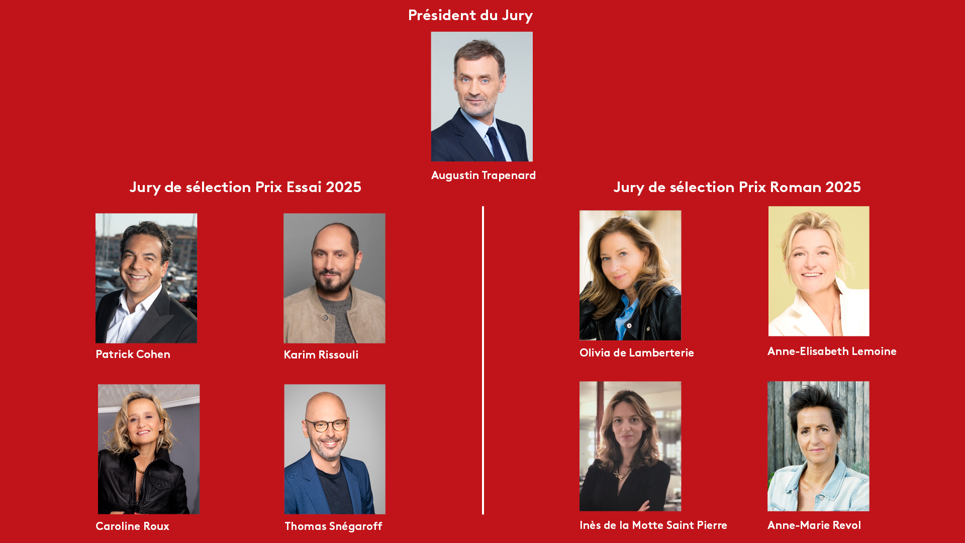 Les membres du jury des Prix Essai et Roman 2025