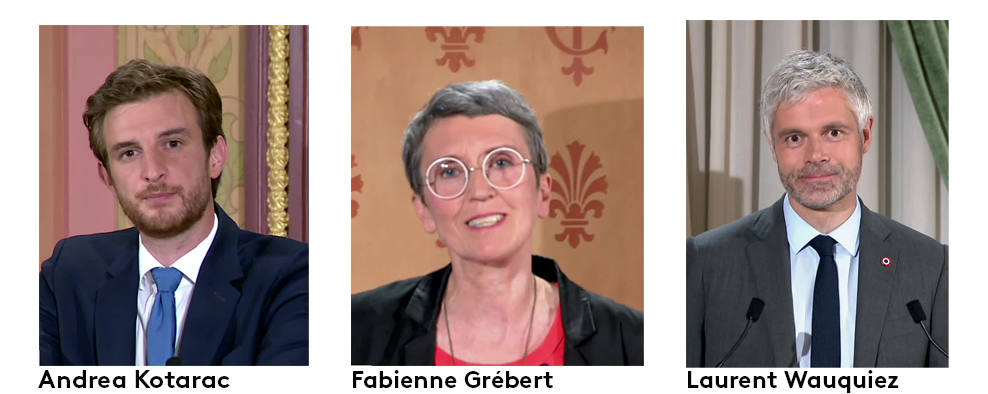 Andrea Kotarac, Fabienne Grébert et Laurent Wauquiez
