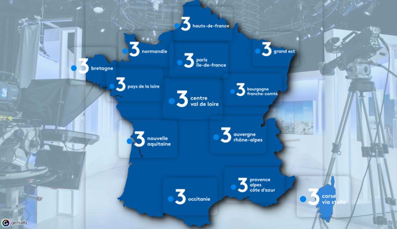 Carte de France des initiatives des antennes régionales de France 3