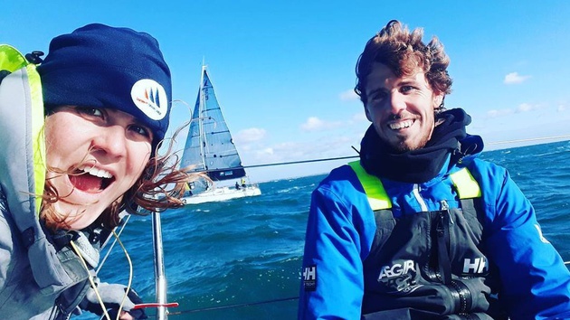 Clarisse Cremer et Tanguy le Turquais duo durant la transat AG2R / © Tanguy le Turquais
