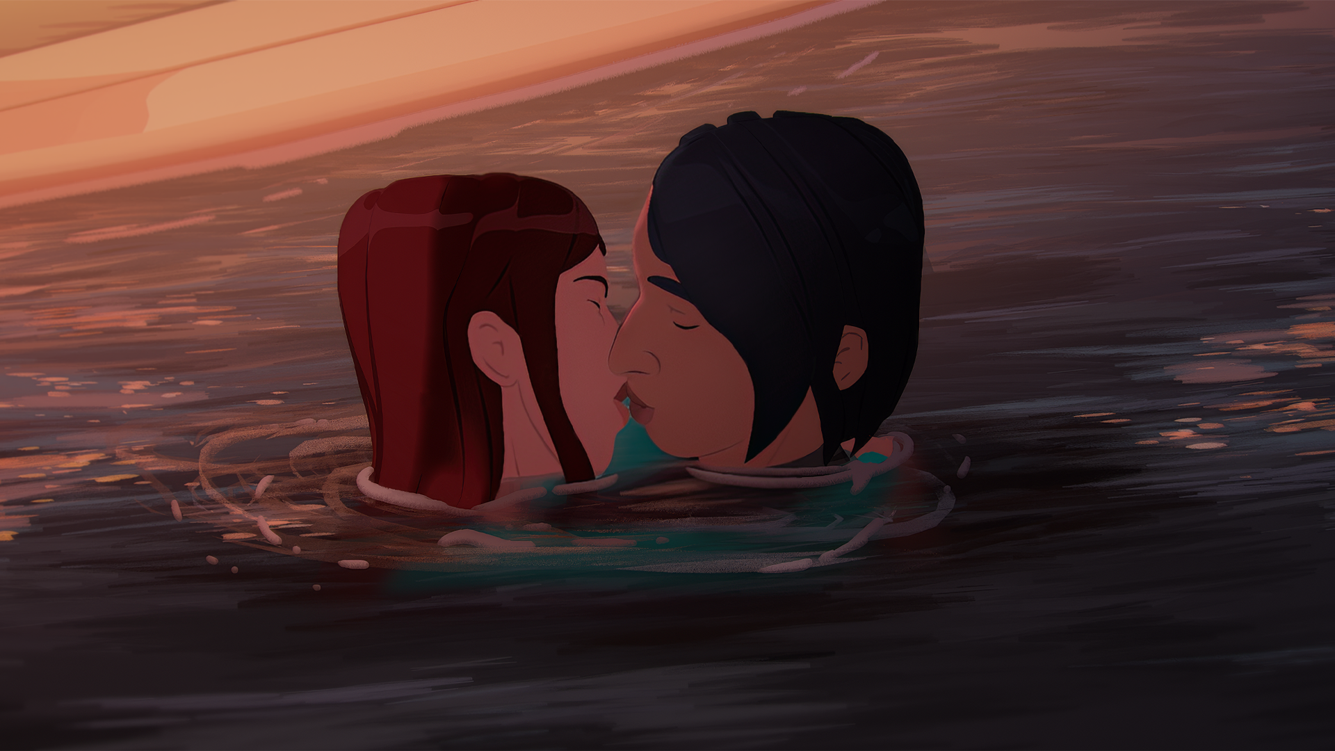 in waves