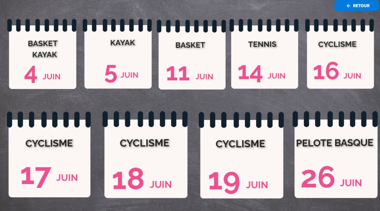 Les dates sport juin 2022