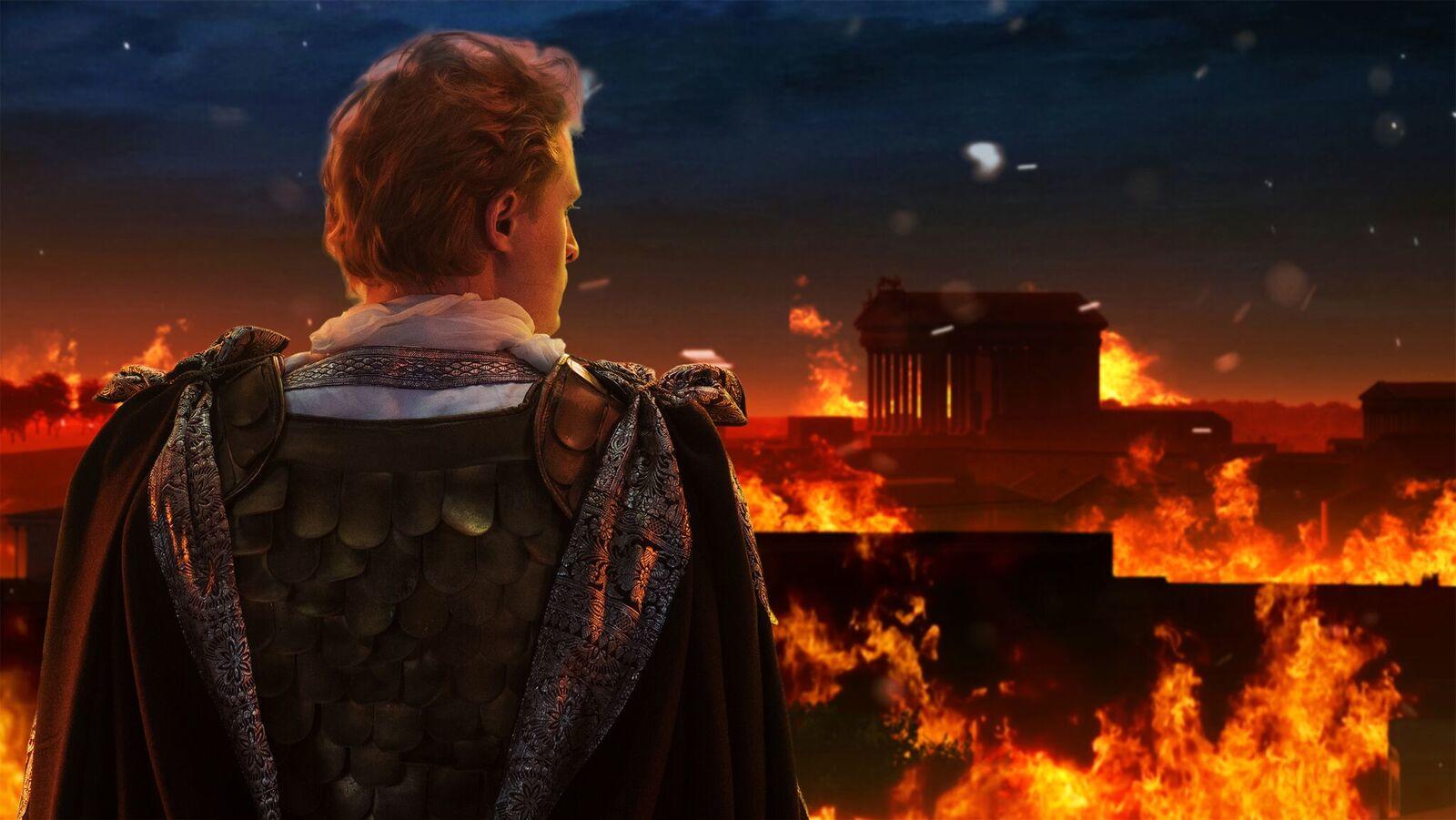 Néron contemple l'incendie de Rome en 64 ap. J-C.