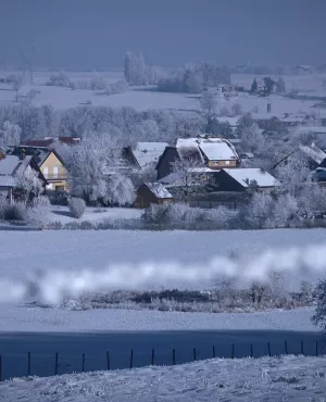 Le village de Liebsdorf sous la neige