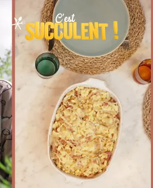 C'est Succulent ! Gratin de spaetzle à la tomme, avec Béatrice Riegel et Leïla Albert C'est Succulent ! Gratin de spaetzle à la tomme, avec Béatrice Riegel et Leïla Albert