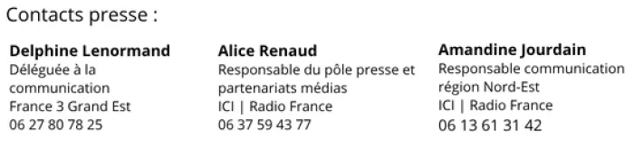 Bandeau contacts ICI Grand Est et ICI - Radio France