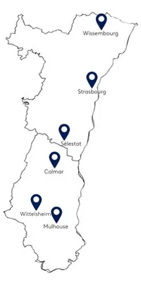 2nd tour municipales - carte duplex en Alsace