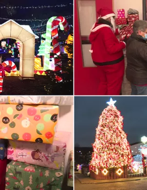 Images de Noël : illuminations et cadeaux