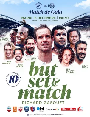 Affiche du match de Gala de Richard Gasquet "but, set & match"