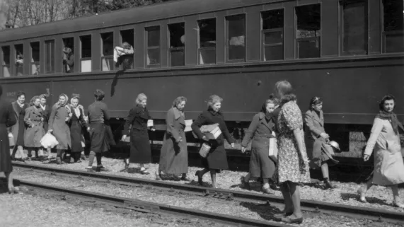 Arrivé des déportés