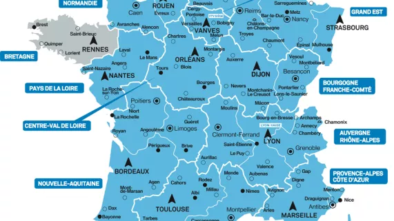 Carte le réseau régional 