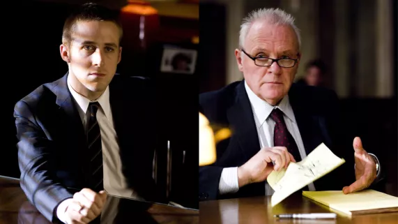 Ryan Gosling vs Anthony Hopkins © New Line Cinema Ryan Gosling vs Anthony Hopkins © New Line Cinema