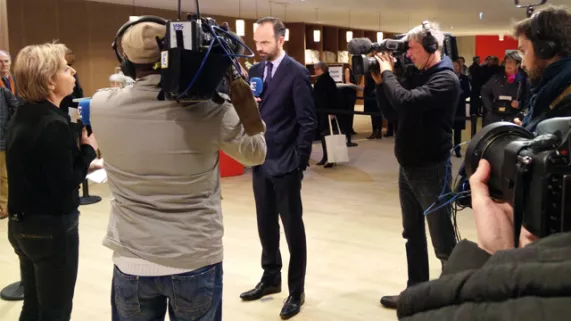 Edouard Philippe lors de la réouverture du Volcan au Havre en 2015