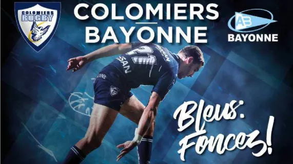 affiche rencontre Colomiers Bayonne