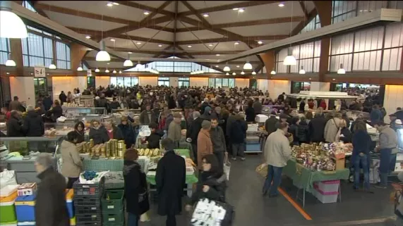 Vue de la halle Georges Brassens à Brive pour les Foires Grasses