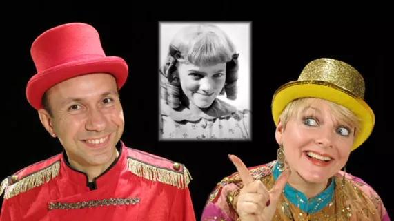 Alison Arngrim et Patrick Loubatière, sur l'affiche de leur spectacle Alison Arngrim et Patrick Loubatière