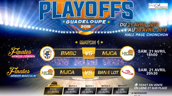 PLAYOFFS DE BASKET 2018  AFFICHE Manifestation @liguedebasketguadeloupe