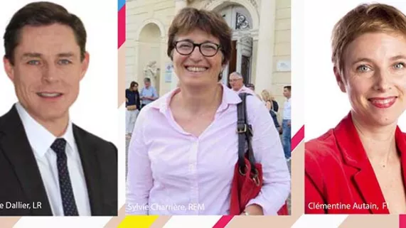 Philippe Dallier, LR, Sylvie Charrière REM et Clémentine Autain, FI Philippe Dallier, LR, Sylvie Charrière REM et Clémentine Autain, FI