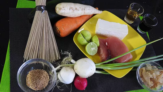 Les ingrédients de la salade Soba