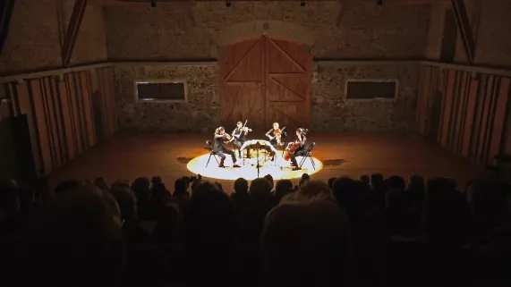 La quatuor Akilone à La Ferme de Villefavard (copyright Gérard Schillinger)