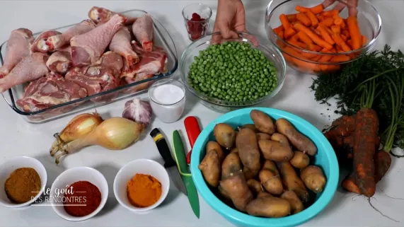 les ingrédients pour réaliser un poulet coco 