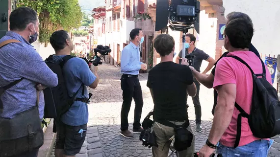 Vincent Dubroca en tournage au pays basque