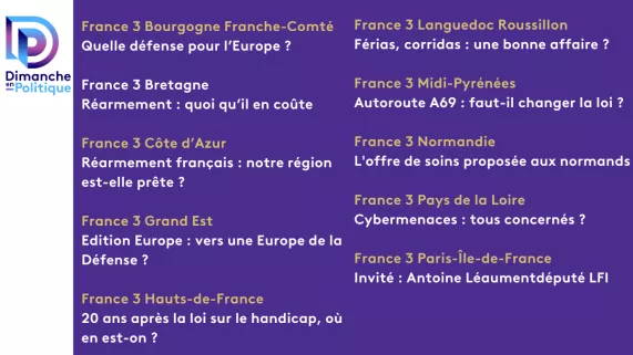 DEP régions 16 mars 2025