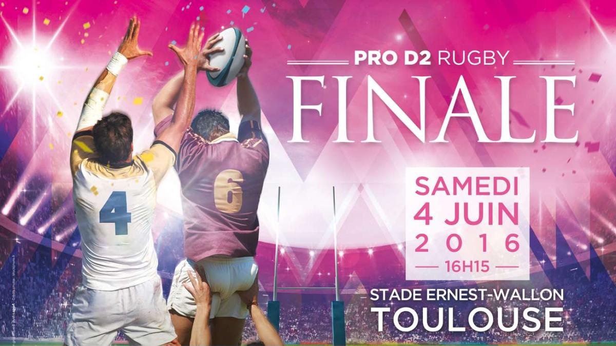 Affiche finale rugby pro D2 Bayonne - Aurillac