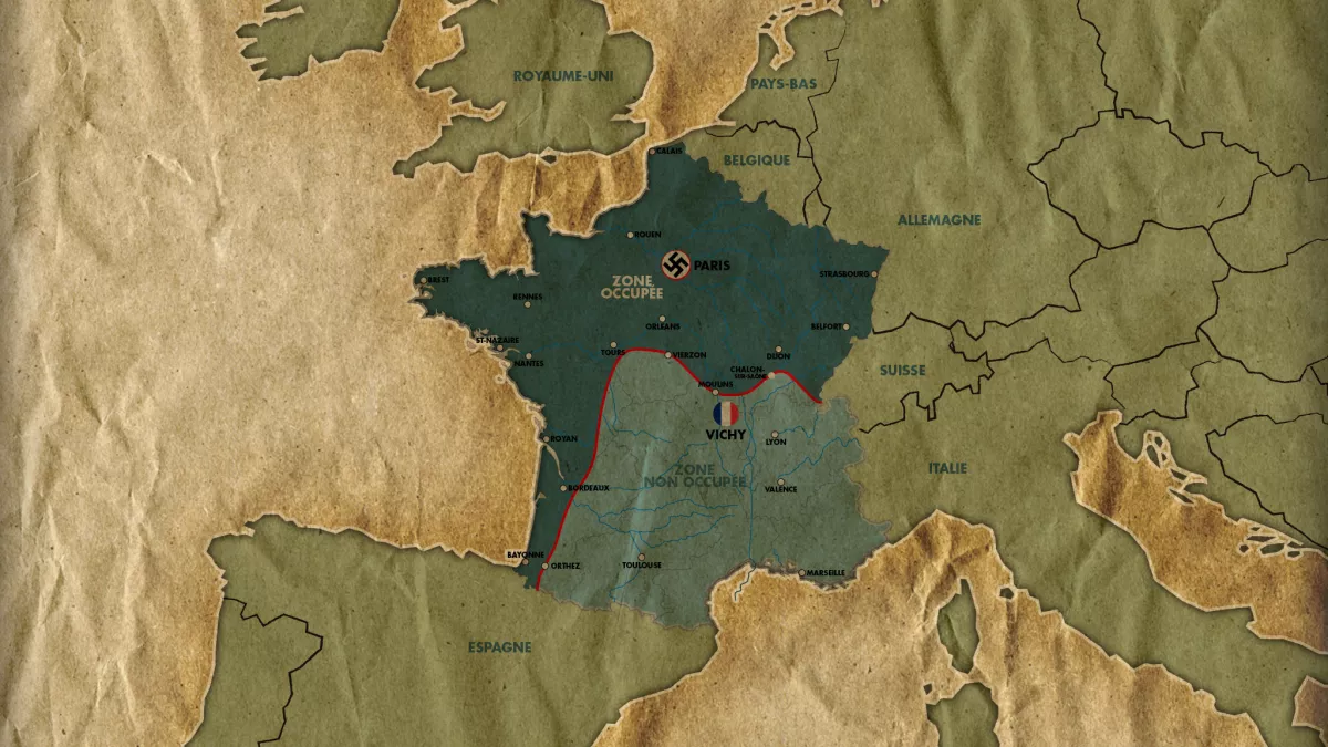 crédit : Master ImageProgrammes Carte de France sous l'occupation
