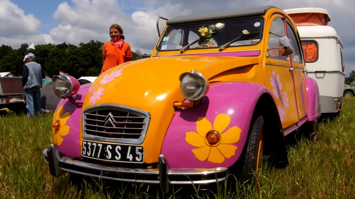 2CV rose et jaune 2CV rose et jaune