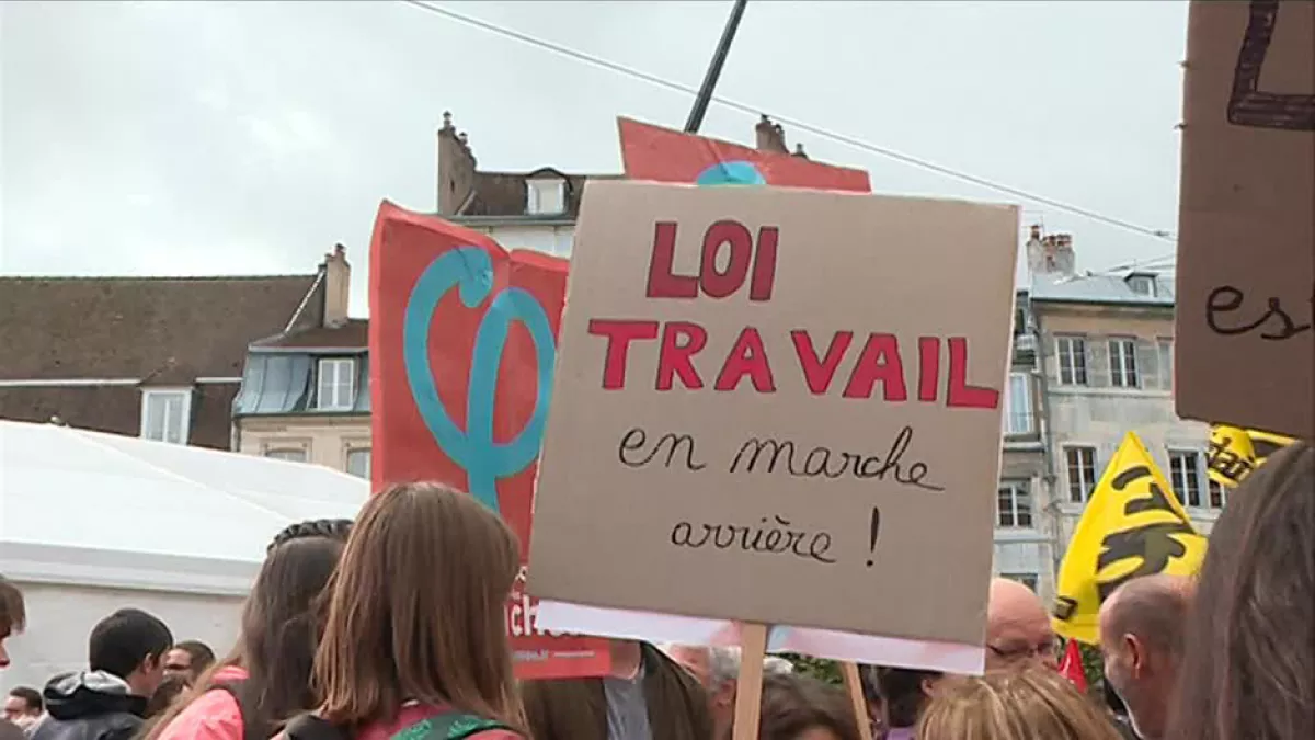 Manifestation contre la loi travail à Besançon, le 12 septembre 2017 La loi travail