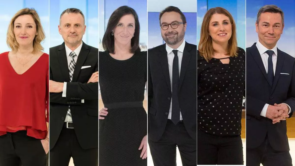 De gauche à droite : Claire Peyrot 12/13 France 3 Alsace - David Marcelin 19/20 France 3 Alsace - Ophélie Masure 12/13 France 3 Champagne-Ardenne - Vincent Thollet 19/20 France 3 Champagne-Ardenne - Cécile Boisson 12/13 France 3 Lorraine - Thierry Gelhaye 19/20 France 3 Lorraine - CREDIT FTV De gauche à droite : Claire Peyrot 12/13 France 3 Alsace - David Marcelin 19/20 France 3 Alsace - Ophélie Masure 12/13 France 3 Champagne-Ardenne - Vincent Thollet 19/20 France 3 Champagne-Ardenne - Cécile Boisson 12/13 France 3 Lorraine - Thierry Gelhaye 19/20 France 3 Lorraine - CREDIT FTV