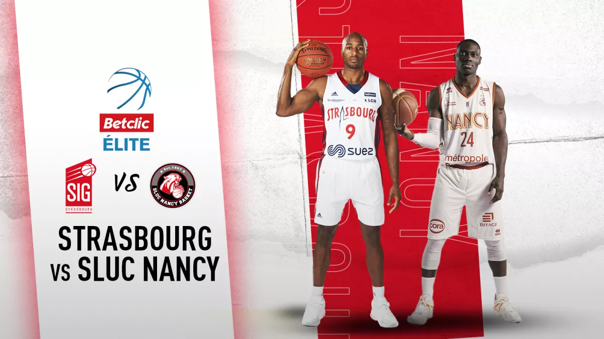 ©SIG Strabourg et SLUC Nancy Basket Photo des 2 capitaines des clubs de basket SIG Strasbourg / SLUC Nancy Basket